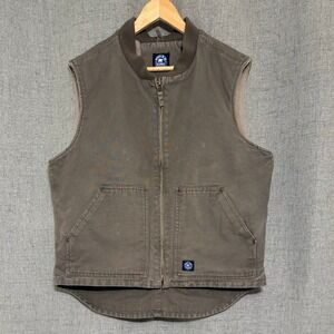 Polar King By Key Me Vest LR Brown Sherpa Lined Canvas Workwear